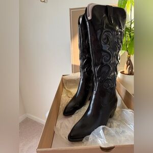 Dolce Vita Black Mirla Leather Knee High Boots